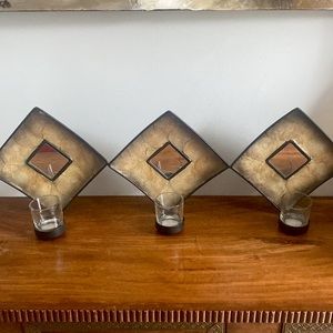 Pier 1 Vintage Mirrored Wall Hanging Votive Holder.
